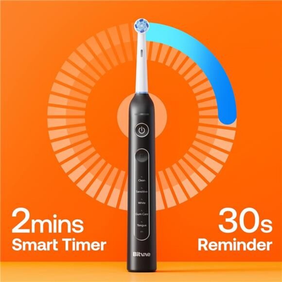 Bitvae R2 Rotating Electric Toothbrush for Adults with 8 Brush Heads, Travel - Picture 6 of 7